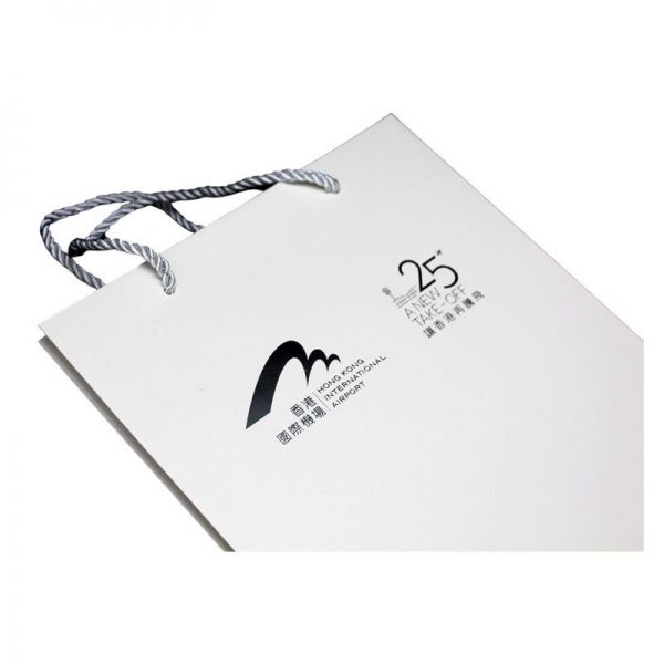 Paper bag with silver hot stamping logo