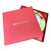 Bank Of China gift box with red fancy paper and gold hot stamping logo