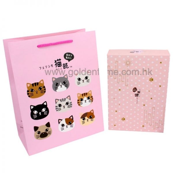 Customized paper bag and gift box packaging set