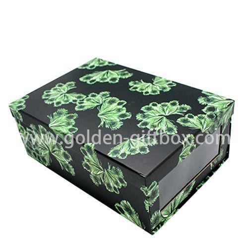 2 in 1 foldable box with colorful paper and PVC window and matt lamination