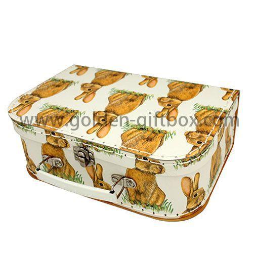 High-end stitching box with suitcase type and fantastic design and metal handle
