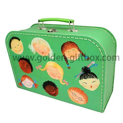 Custom design of various cartoon designs and high-end stitching box with suitcase type and and metal handle