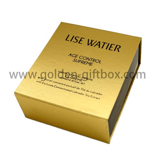Foil gold paper foldable box with display function