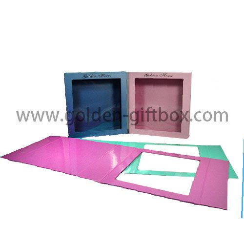 Promotion best quality gift foldable packaging box with clear window to display
