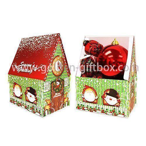 Christmas house shape gift box, foldable Christmas gift box