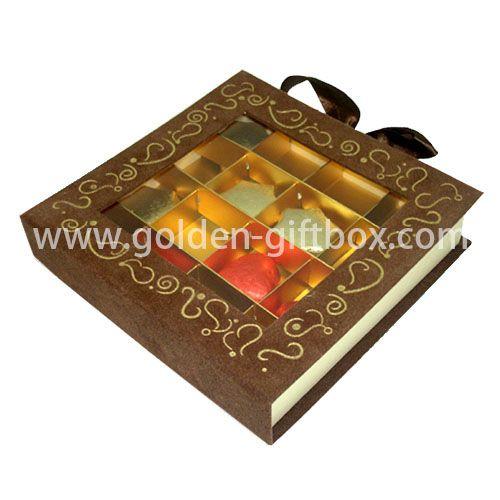 fancy paper chocolate hinged gift packaging box