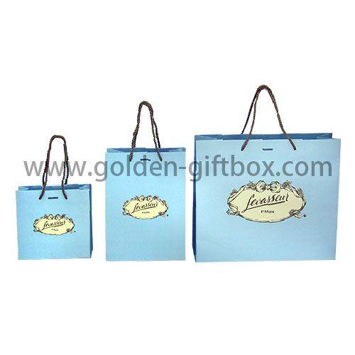 Customized kraft paper gift bags shopping bags with cotton cord handles