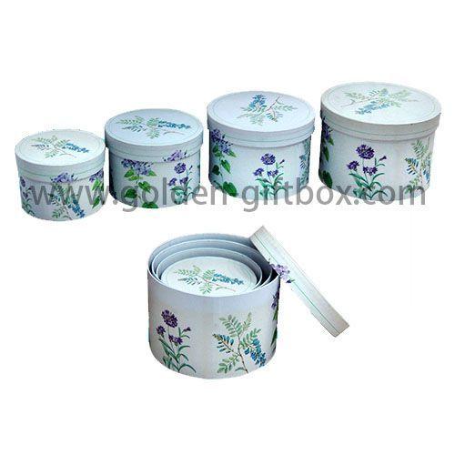 Custom Round Mixed Flower Pattern Paper Party Cardboard Gift Boxes