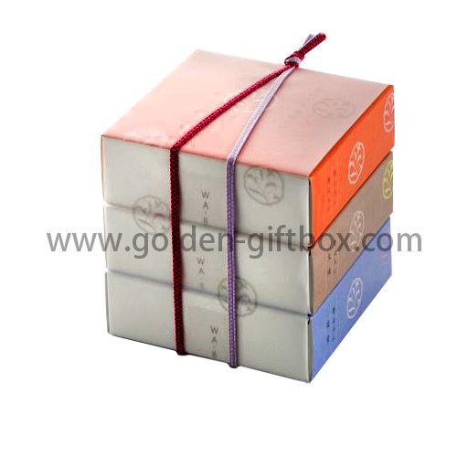 3 levels drawer box with different colour combination and decorative string