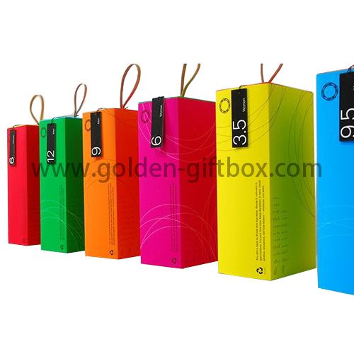 Neon colour series drawer boxes with different colours and leather handle