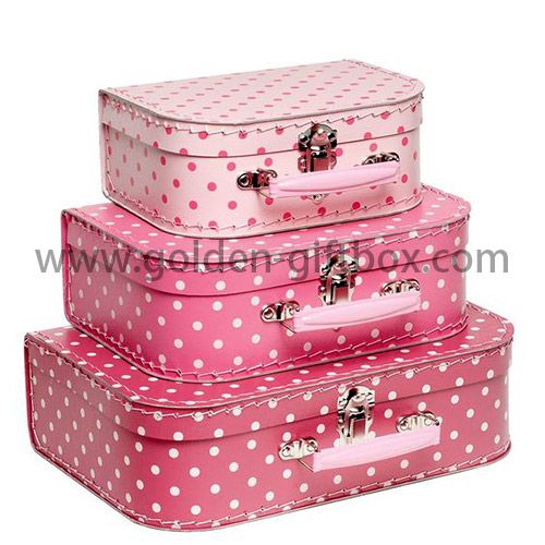 Custom-made suitcase set 3 in 1 with stitching lines and metal handle & lock