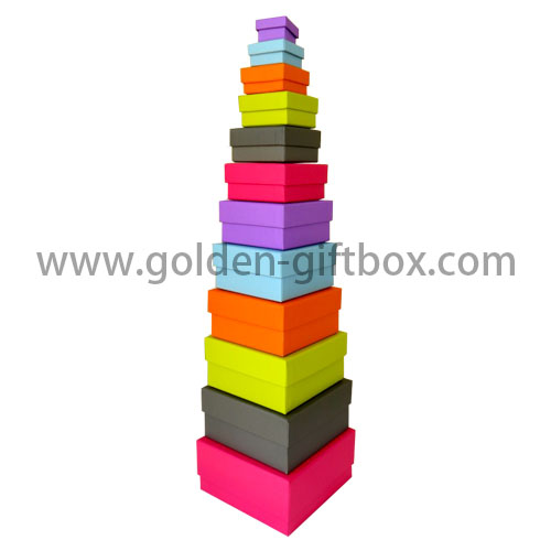 Customized Logo Rectangle Cardboard Box Color Drawer Gift Box