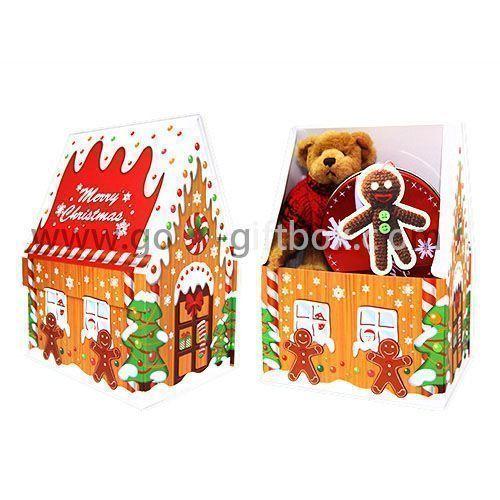 Christmas house shape gift box, foldable Christmas gift box